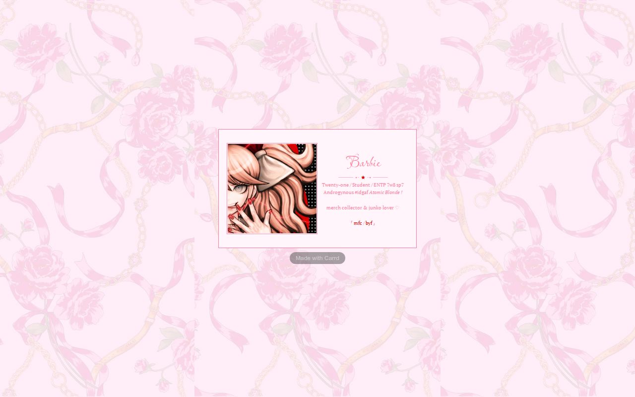 Carrd profile picture for @barbie
